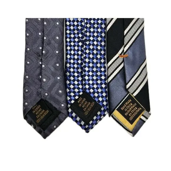 Donald J. Trump 3 Silk Ties Lot - Signature Collection Blue Striped/Check - Picture 3 of 6